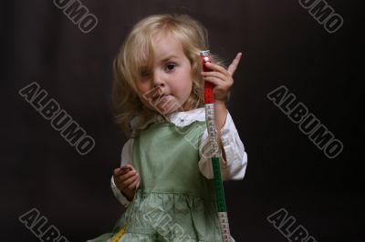 cute little angel in green dress