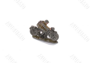 old toy soldier on the motorcycle