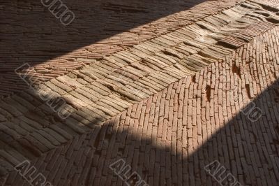 Path laid out by bricks