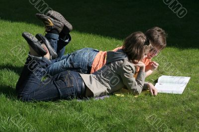children with a book