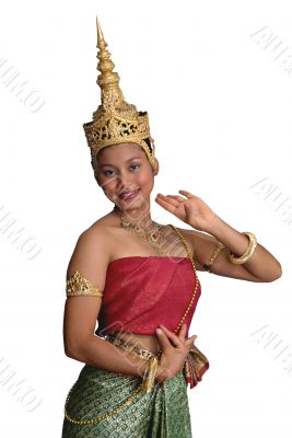 Thai/Khmer Girl 3/4 isolated