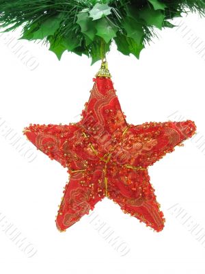 Red christmas star isolated