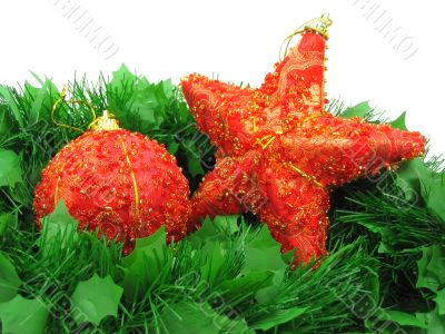 Two christmas ornaments isolated