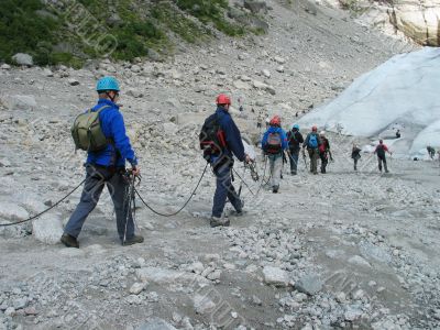 group of mountain-climbers