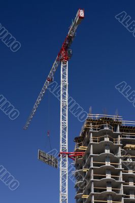 Construction with crane