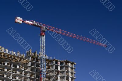 Construction with crane
