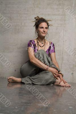 woman sits on the bottom
