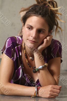 lolling woman