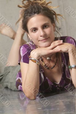 lolling woman