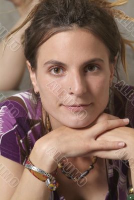 lolling woman