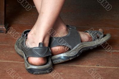 boy`s dirty legs