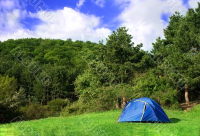 blue tent