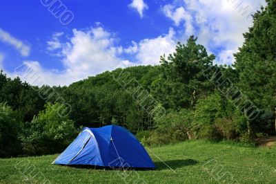 blue tent