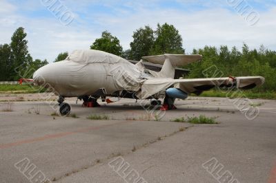 Airplane in a cover