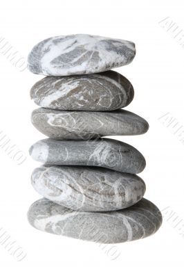 Six pebbles pyramid