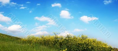 Background Of Sky And Clouds above the hill