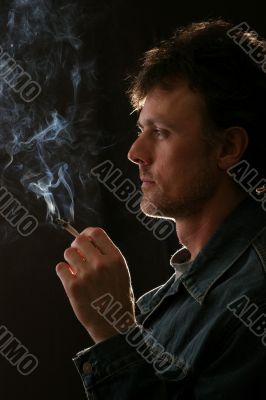 man with cigarette