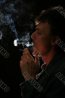 man with cigarette