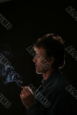 man with cigarette