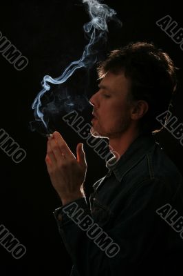 man with cigarette