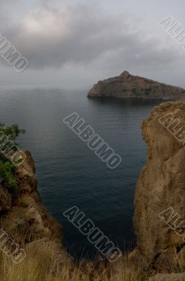 clouds, sea and rocks