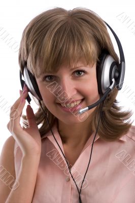 smiling girl with headset