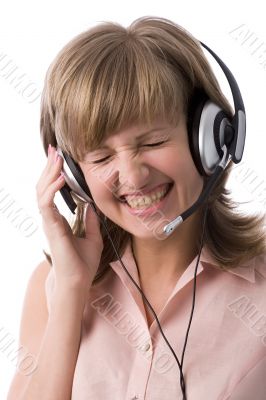 laughing customer support girl