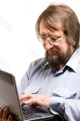 man with notebook