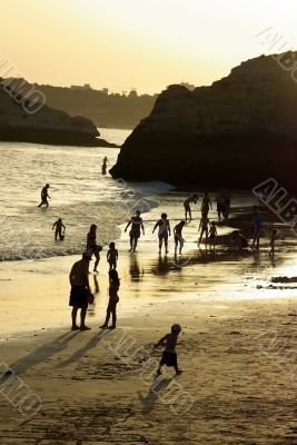 Silhouettes on the beach