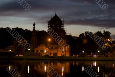 Night in country estate Ostankino
