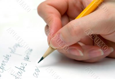 writing hand