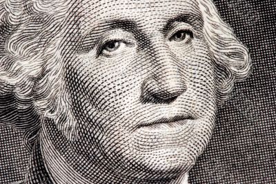 George Washington close up from one dollar bill
