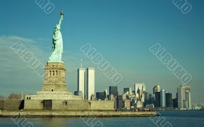 Statue of Liberty and Twin Towers