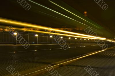 lights of train that left