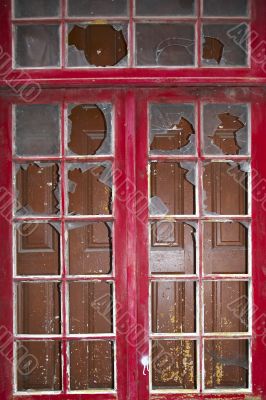 old broken window