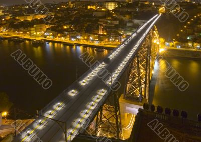 big modern bridge at nighttime