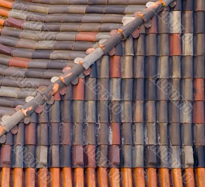 tiled roof closeup