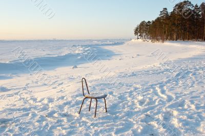 chair on snow beach
