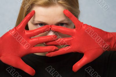 red gloves
