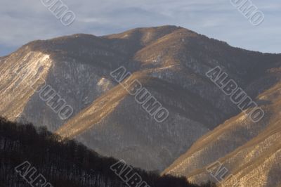 sunset in high mountains