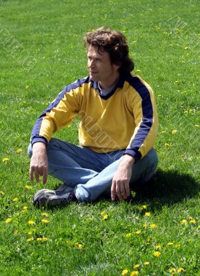 Man on grass