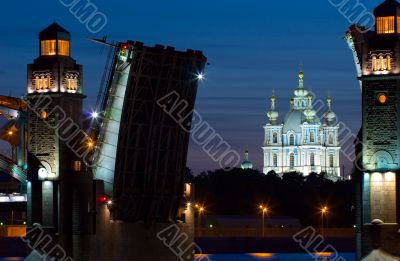Smolny cathedral and drawbridge