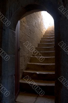 upstairs