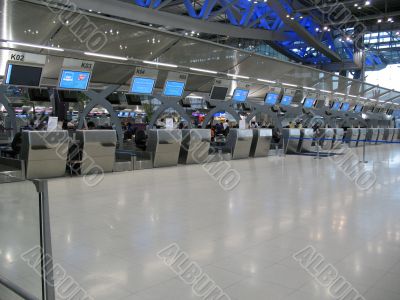 Check in counter at the airport