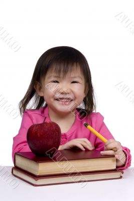 Education Series (smiling with books)