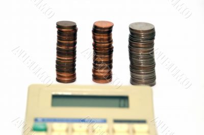 Piles of coins