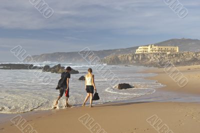 along ocean