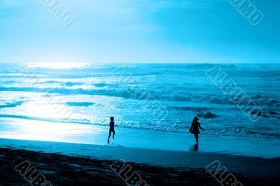blue ocean evening