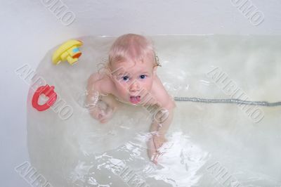 baby having a bath
