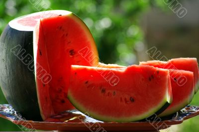 Watermelon in pieces